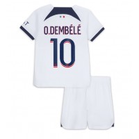 Stroje piłkarskie Paris Saint-Germain Ousmane Dembele #10 Koszulka Wyjazdowej dla dzieci 2023-24 Krótki Rękaw (+ szorty)